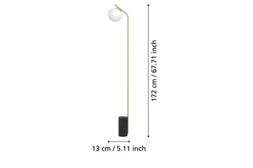 Gulvlampe Eglo Betulia Sort/Messing Opalhvid - Belysning - Lamper & indendørsbelysning - Soveværelse lampe
