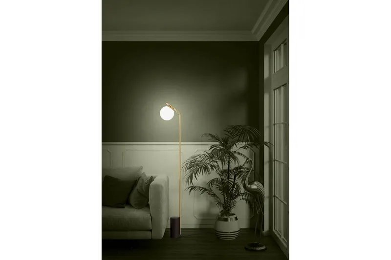 Gulvlampe Eglo Betulia Sort/Messing Opalhvid - Belysning - Lamper & indendørsbelysning - Soveværelse lampe