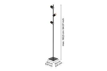 Gulvlampe Eglo Cartagena Sort/Træ med 3 Lamper - Belysning - Lamper & indendørsbelysning - Soveværelse lampe