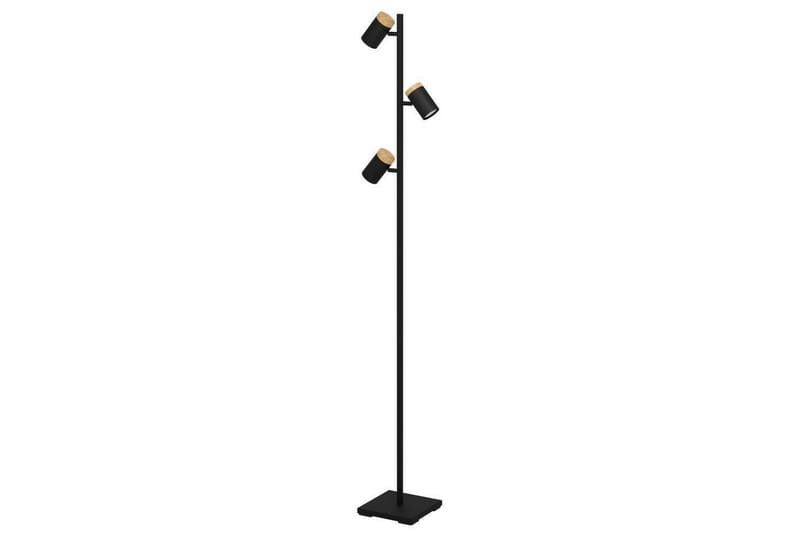Gulvlampe Eglo Cartagena Sort/Træ med 3 Lamper, undefined