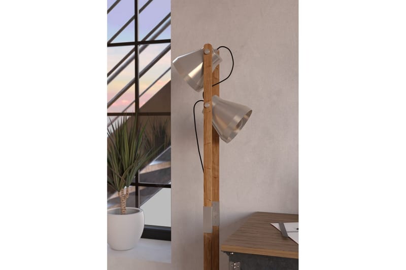 Gulvlampe Eglo Cawton - Brun - Belysning - Lamper & indendørsbelysning - Gulvlampe & standerlampe - Toarmet gulvlampe