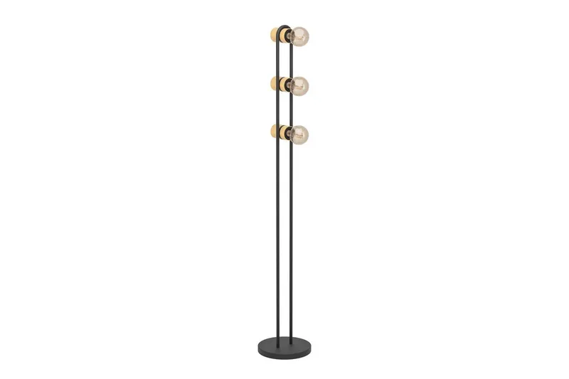 Gulvlampe Eglo Chieveley med 3 Lamper, Sort/Brun