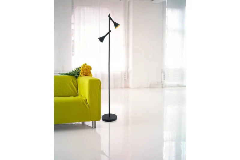 Gulvlampe Eglo Cortaderas - Sort/Guld - Belysning - Lamper & indendørsbelysning - Gulvlampe & standerlampe - Toarmet gulvlampe