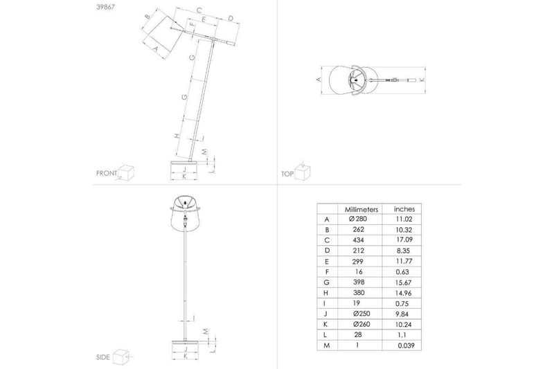 Gulvlampe Eglo Granadillos Sort - Belysning - Lamper & indendørsbelysning - Soveværelse lampe