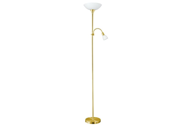 Gulvlampe Eglo Up 2 med Læselampe Messing-Mat Hvid - Hvid/Messing - Belysning - Lamper & indendørsbelysning - Soveværelse lampe