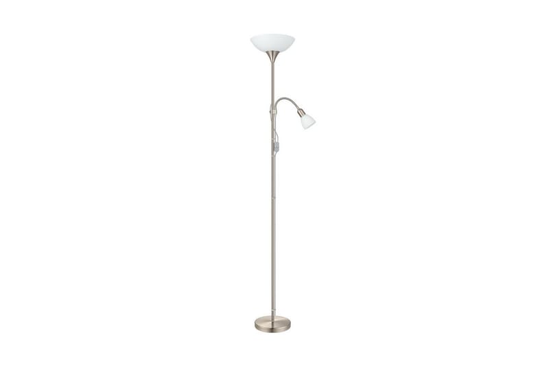 Gulvlampe Eglo Up 2 med Læselampe Nikkel-Mat Hvid - Hvid/Grå - Belysning - Lamper & indendørsbelysning - Soveværelse lampe