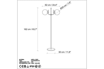 Gulvlampe Gevir Sort - Sort - Belysning - Lamper & indendørsbelysning - Gulvlampe & standerlampe - Toarmet gulvlampe