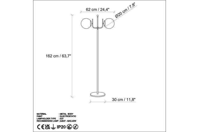 Gulvlampe Gevir Sort - Sort - Belysning - Lamper & indendørsbelysning - Soveværelse lampe