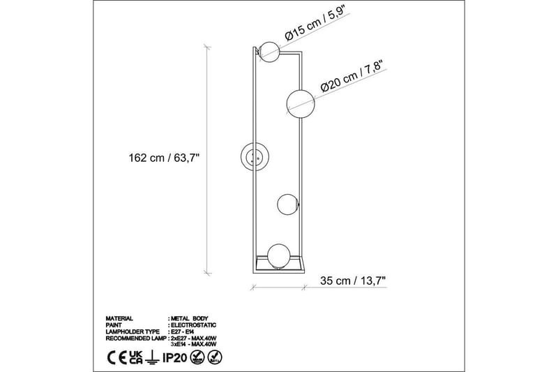 Gulvlampe Hjørne Sort - Sort - Belysning - Lamper & indendørsbelysning - Soveværelse lampe