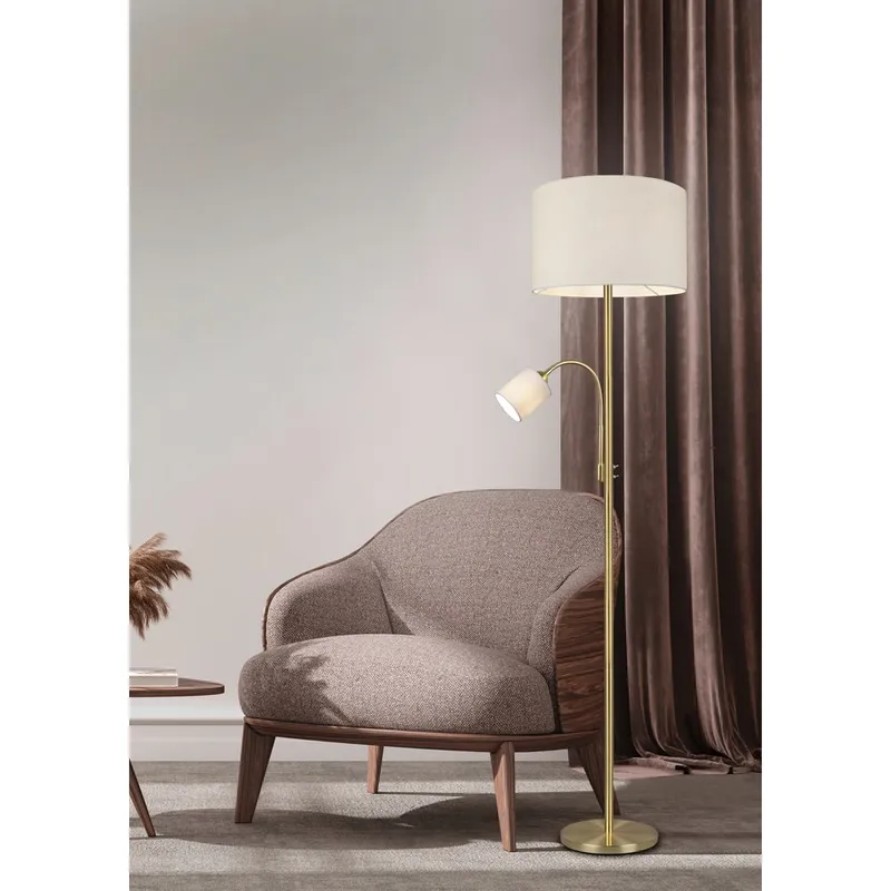 Gulvlampe Hotel - Mat messing - Belysning - Lamper & indendørsbelysning - Soveværelse lampe