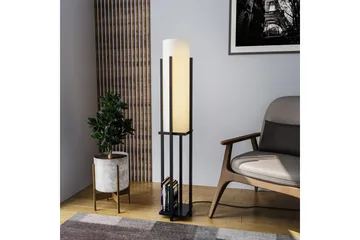Gulvlampe Hyldelampe (Hyldehøjde: 60 cm) Sort Beige - Sort Beige - Belysning - Lamper & indendørsbelysning - Soveværelse lampe