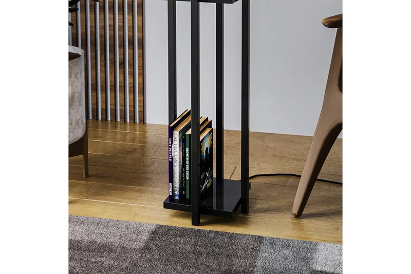 Gulvlampe Hyldelampe (Hyldehøjde: 60 cm) Sort Beige - Sort Beige - Belysning - Lamper & indendørsbelysning - Soveværelse lampe