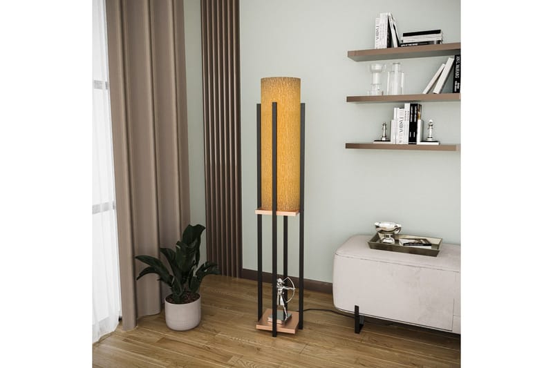 Gulvlampe Hyldelampe (Hyldehøjde: 60 cm) Sort / Kobber 2 - Sort / Kobber 2 - Belysning - Lamper & indendørsbelysning - Soveværelse lampe