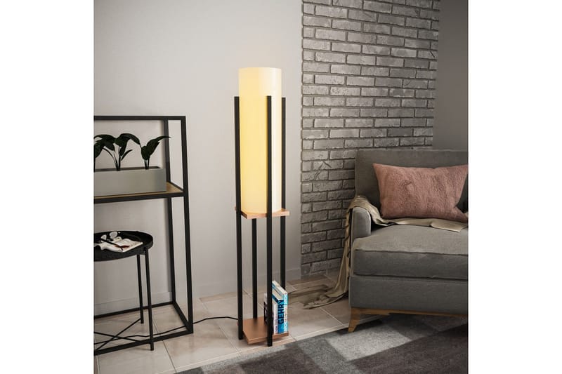 Gulvlampe Hyldelampe (Hyldehøjde: 60 cm) Sort / Kobber - Sort / Kobber - Belysning - Lamper & indendørsbelysning - Soveværelse lampe
