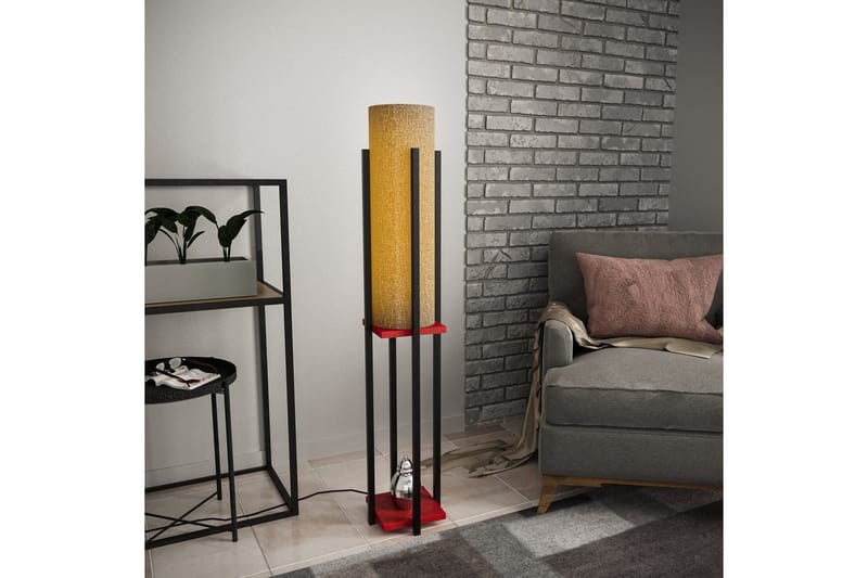 Gulvlampe Hyldelampe (Hyldehøjde: 60 cm) Sort / Rød Beige - Sort / Rød Beige - Belysning - Lamper & indendørsbelysning - Soveværelse lampe