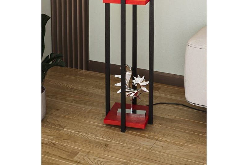 Gulvlampe Hyldelampe (Hyldehøjde: 60 cm) Sort / Rød - Sort / Rød - Belysning - Lamper & indendørsbelysning - Soveværelse lampe