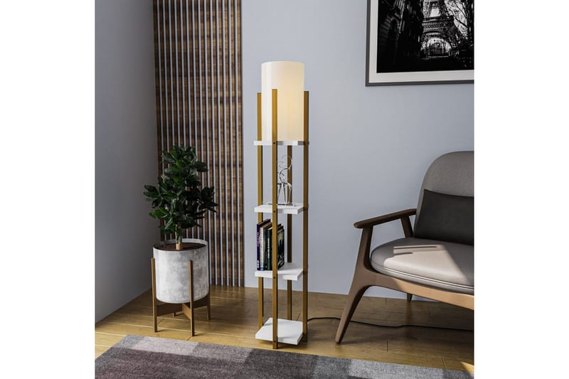 Gulvlampe Hyldelampe Lumi (Hyldehøjde: 29 cm) Rany / Hvid - Rany / Hvid - Belysning - Lamper & indendørsbelysning - Soveværelse lampe