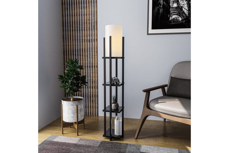 Gulvlampe Hyldelampe Lumi (Hyldehøjde: 29 cm) Sort Beige - Sort Beige - Belysning - Lamper & indendørsbelysning - Soveværelse lampe