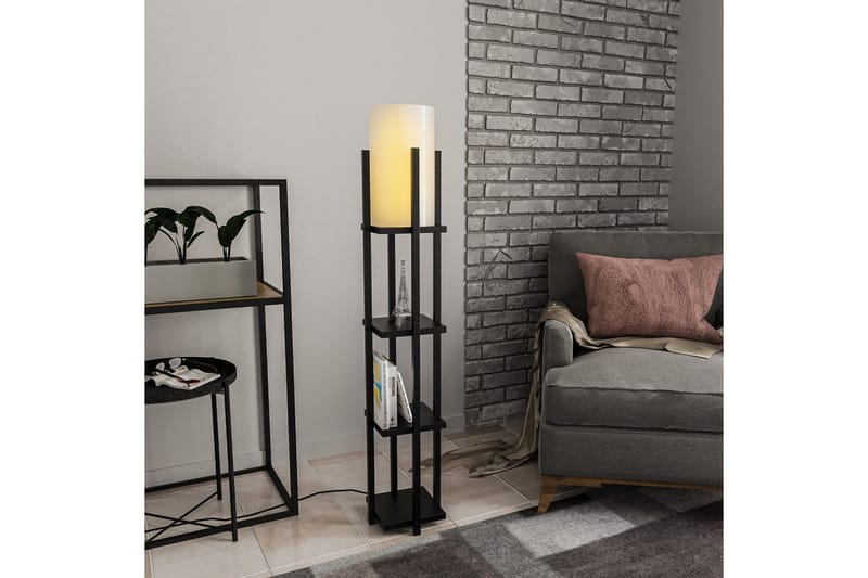 Gulvlampe Hyldelampe Lumi (Hyldehøjde: 29 cm) Sort Beige - Sort Beige - Belysning - Lamper & indendørsbelysning - Soveværelse lampe