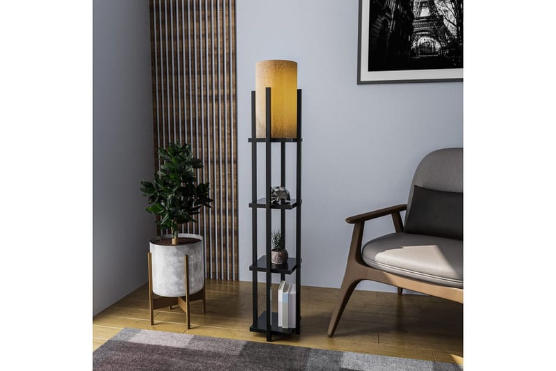 Gulvlampe Hyldelampe Lumi (Hyldehøjde: 29 cm) Sort Kobber - Sort Kobber - Belysning - Lamper & indendørsbelysning - Soveværelse lampe