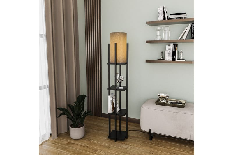 Gulvlampe Hyldelampe Lumi (Hyldehøjde: 29 cm) Sort Kobber - Sort Kobber - Belysning - Lamper & indendørsbelysning - Soveværelse lampe