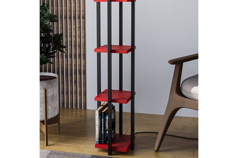 Gulvlampe Hyldelampe Lumi (Hyldehøjde: 29 cm) Sort / Rød - Sort / Rød - Belysning - Lamper & indendørsbelysning - Soveværelse lampe
