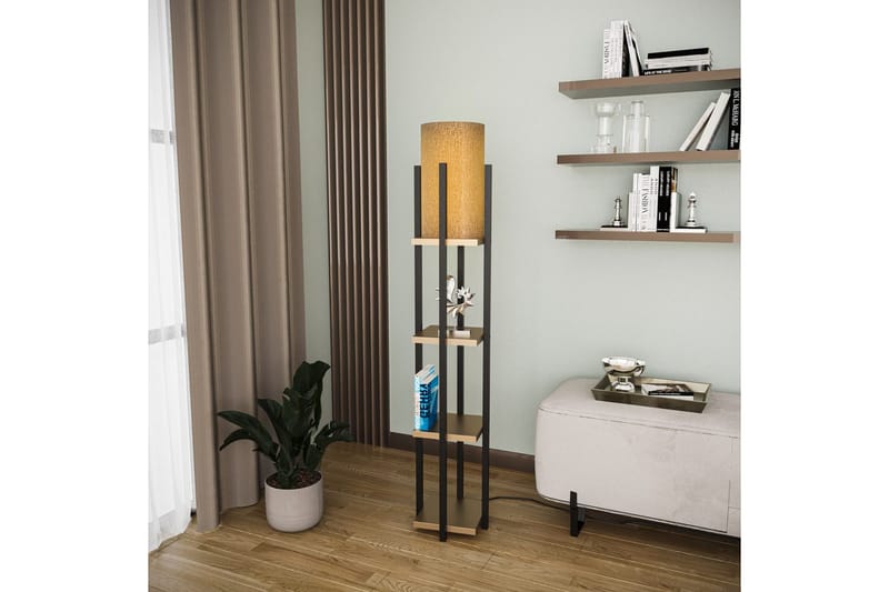 Gulvlampe Hyldelampe Lumi (Hyldehøjde: 29 cm) Sort / Rany Kobber - Sort / Rany Kobber - Belysning - Lamper & indendørsbelysning - Soveværelse lampe