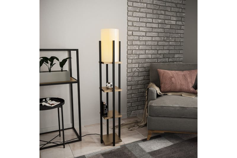 Gulvlampe Hyldelampe Lumi (Hyldehøjde: 29 cm) Sort / Rany - Sort / Rany - Belysning - Lamper & indendørsbelysning - Soveværelse lampe