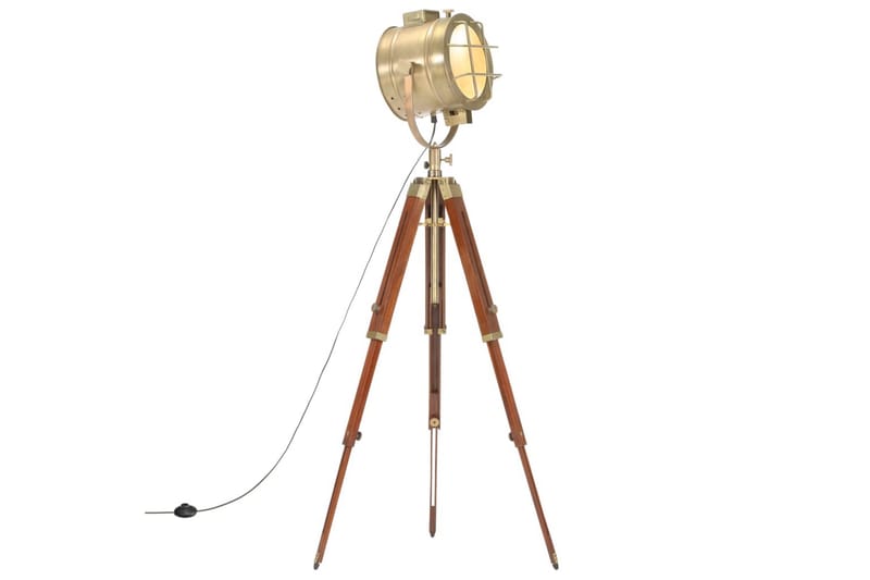 Gulvlampe Med Trefod 165 cm Massivt Mangotræ - Soveværelse lampe - Stuelampe - Gulvlampe & standerlampe