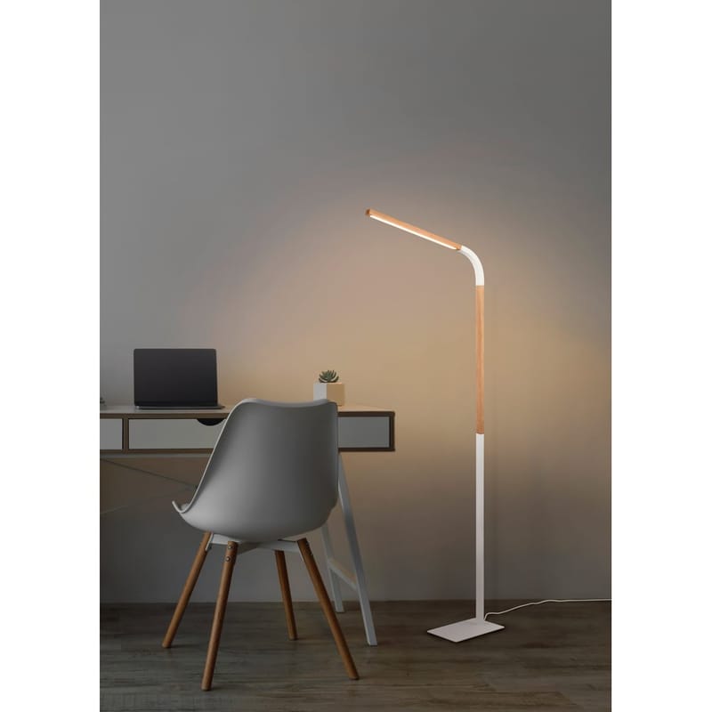 Gulvlampe Norris - Mat hvid/træ - Belysning - Lamper & indendørsbelysning - Soveværelse lampe