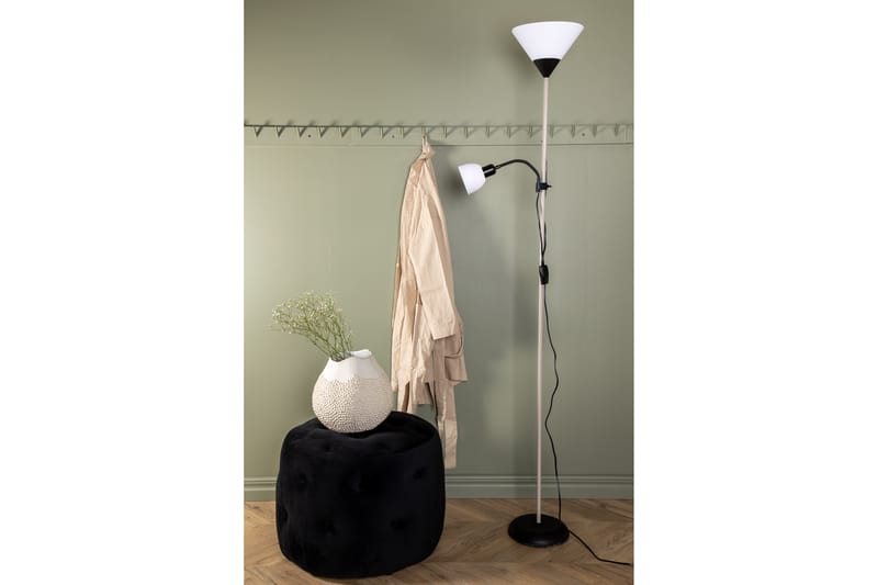 Bagacay Gulvlampe - Beige/Hvid - Soveværelse lampe - Stuelampe - Uplight gulvlampe - Gulvlampe & standerlampe