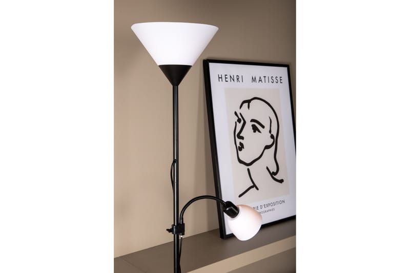 Bagasi gulvlampe - Svart/Hvid - Soveværelse lampe - Stuelampe - Uplight gulvlampe - Gulvlampe & standerlampe