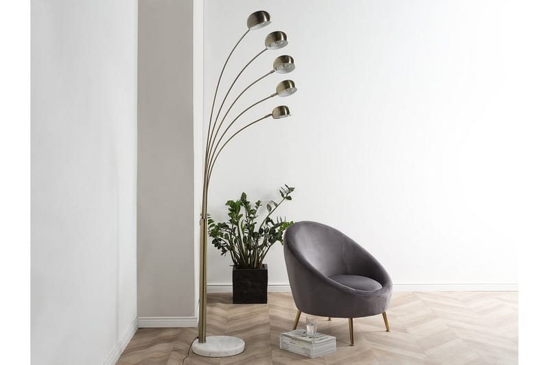 Flinders Gulvlampe 210 cm - Guld - Belysning - Lamper & indendørsbelysning - Gulvlampe & standerlampe - Femarmet gulvlampe