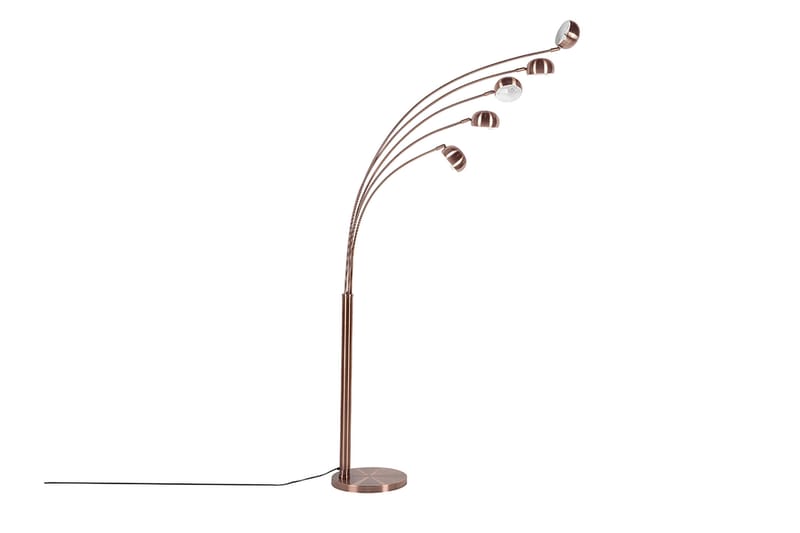 Flinders Gulvlampe 210 cm - Kobber - Soveværelse lampe - Stuelampe - Femarmet gulvlampe - Gulvlampe & standerlampe