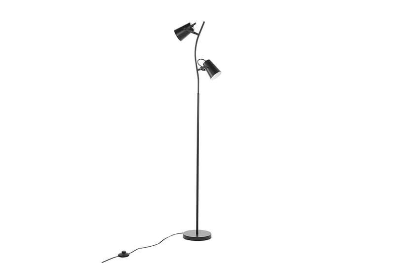 Flint Gulvlampe 149 cm - Sort - Toarmet gulvlampe - Soveværelse lampe - Stuelampe - Gulvlampe & standerlampe