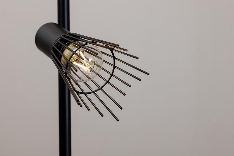 Grunswald Gulvlampe Dimmer LED Sort - Soveværelse lampe - Trearmet gulvlampe - Stuelampe - Gulvlampe & standerlampe