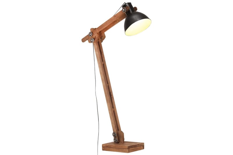 Gulvlampe e27 massivt mangotræ sort - Sort - Soveværelse lampe - Stuelampe - Gulvlampe & standerlampe