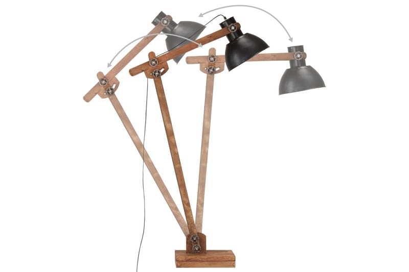 Gulvlampe e27 massivt mangotræ sort - Sort - Soveværelse lampe - Stuelampe - Gulvlampe & standerlampe