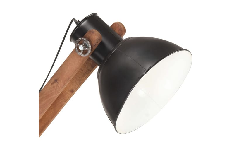 Gulvlampe e27 massivt mangotræ sort - Sort - Soveværelse lampe - Stuelampe - Gulvlampe & standerlampe
