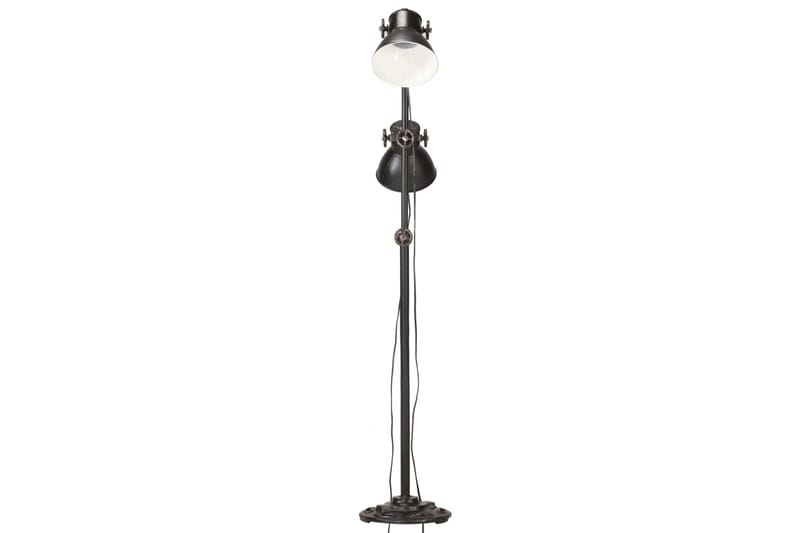 Gulvlampe med 2 lampeskærme e27 støbejern sort - Sort - Toarmet gulvlampe - Soveværelse lampe - Stuelampe - Gulvlampe & standerlampe
