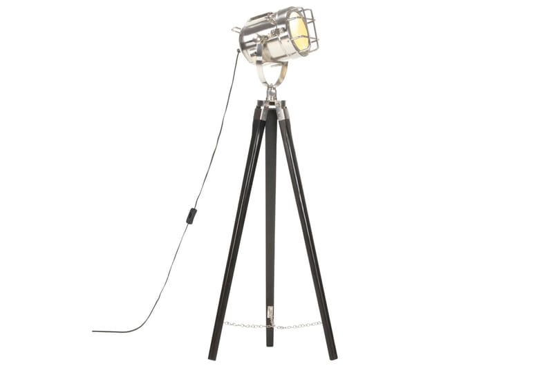 Gulvlampe Med Trefod 97 cm Massivt Mangotræ Sort - Soveværelse lampe - Stuelampe - Gulvlampe & standerlampe