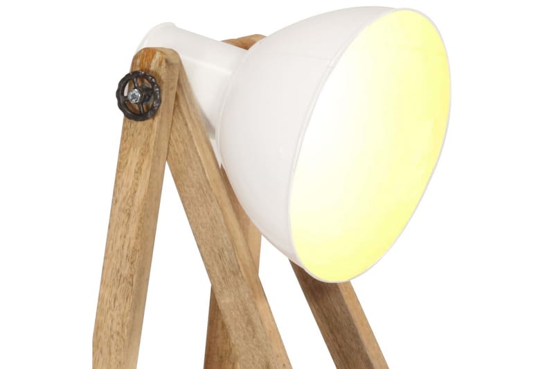 Gulvlamper 3 stk. e27 massivt mangotræ hvid - Hvid - Soveværelse lampe - Stuelampe - Gulvlampe & standerlampe