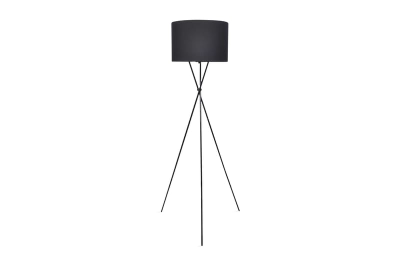 Gulvlampeskærm Med Høj Stander Sort - Sort - Belysning - Lamper & indendørsbelysning - Gulvlampe & standerlampe