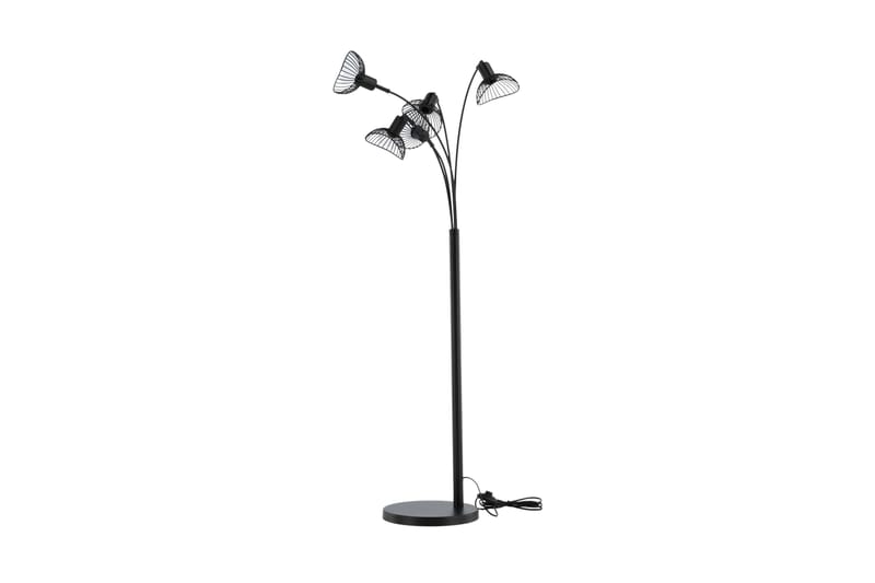 Jerit Gulvlampe Dimmer LED Stor Sort - Soveværelse lampe - Stuelampe - Femarmet gulvlampe - Gulvlampe & standerlampe