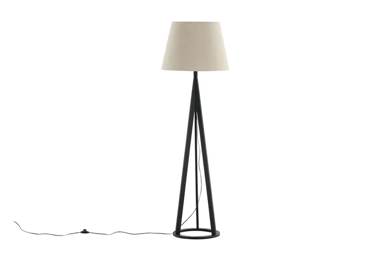 Kona Gulvlampe, Linned/Beige/Sort