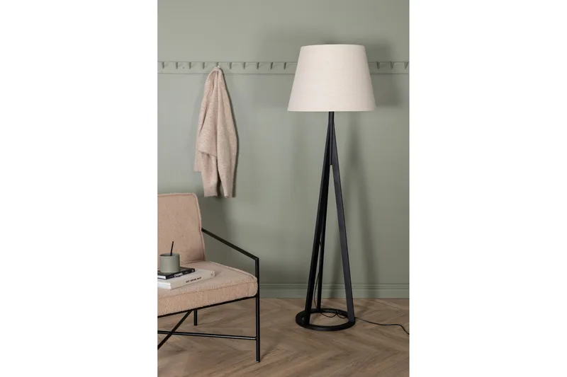 Kona Gulvlampe - Linned/Beige/Sort - Belysning - Lamper & indendørsbelysning - Gulvlampe & standerlampe