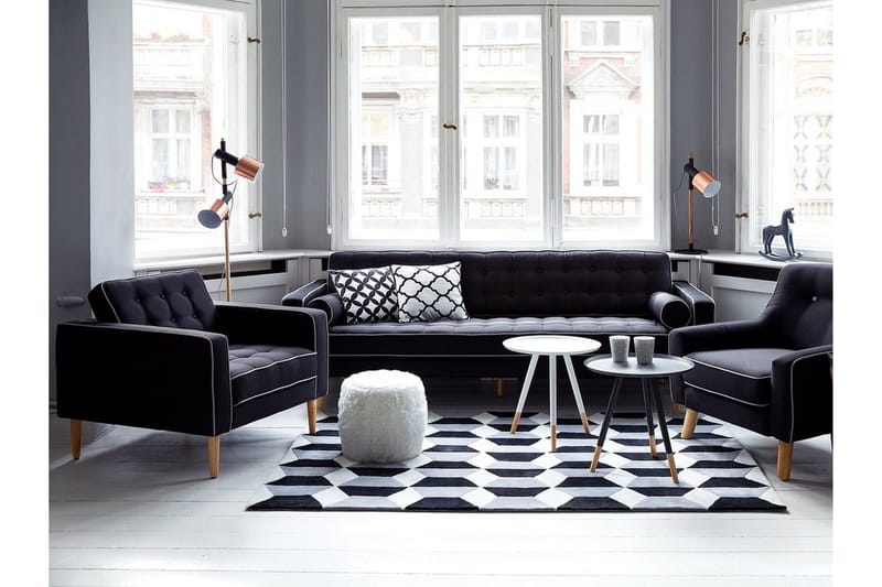 Owens gulvlampe 130 cm, Sort