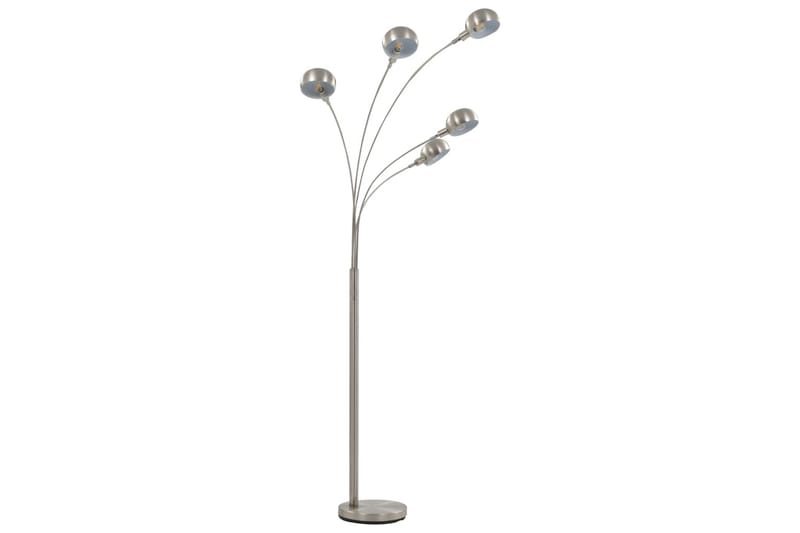 standerlampe 200 cm 5 x E14 sølvfarvet - Soveværelse lampe - Stuelampe - Femarmet gulvlampe - Gulvlampe & standerlampe