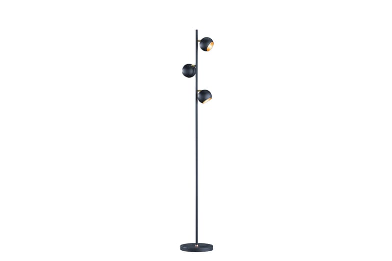 Trio Dakota gulvlampe - Sort / guld - Belysning - Lamper & indendørsbelysning - Gulvlampe & standerlampe - Trearmet gulvlampe
