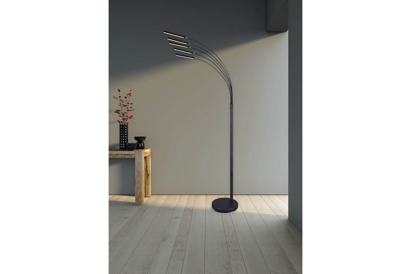 Trio Lighting Reed LED gulvlampe børstet stål - Belysning - Lamper & indendørsbelysning - Gulvlampe & standerlampe